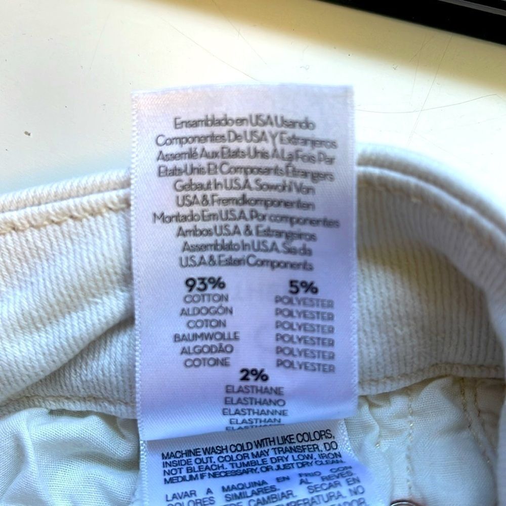 Mother Denim High Waisted Looker Ankle Fray in cream Second Chance 28 - Picture 7 of 7